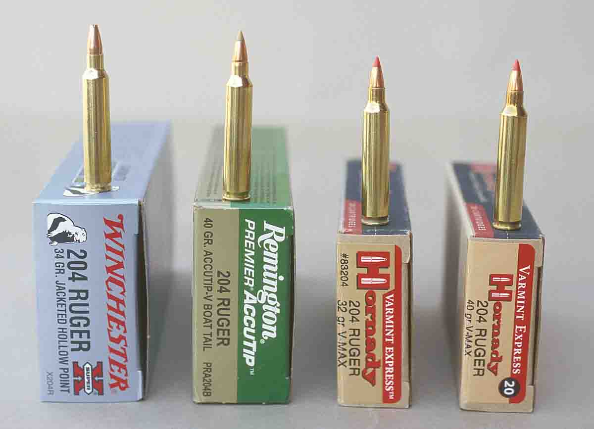 Hornady, Winchester and Remington are offering loads for the .204 Ruger.